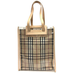 Burberry Clear 3way Check Leather Tote Bag Beige